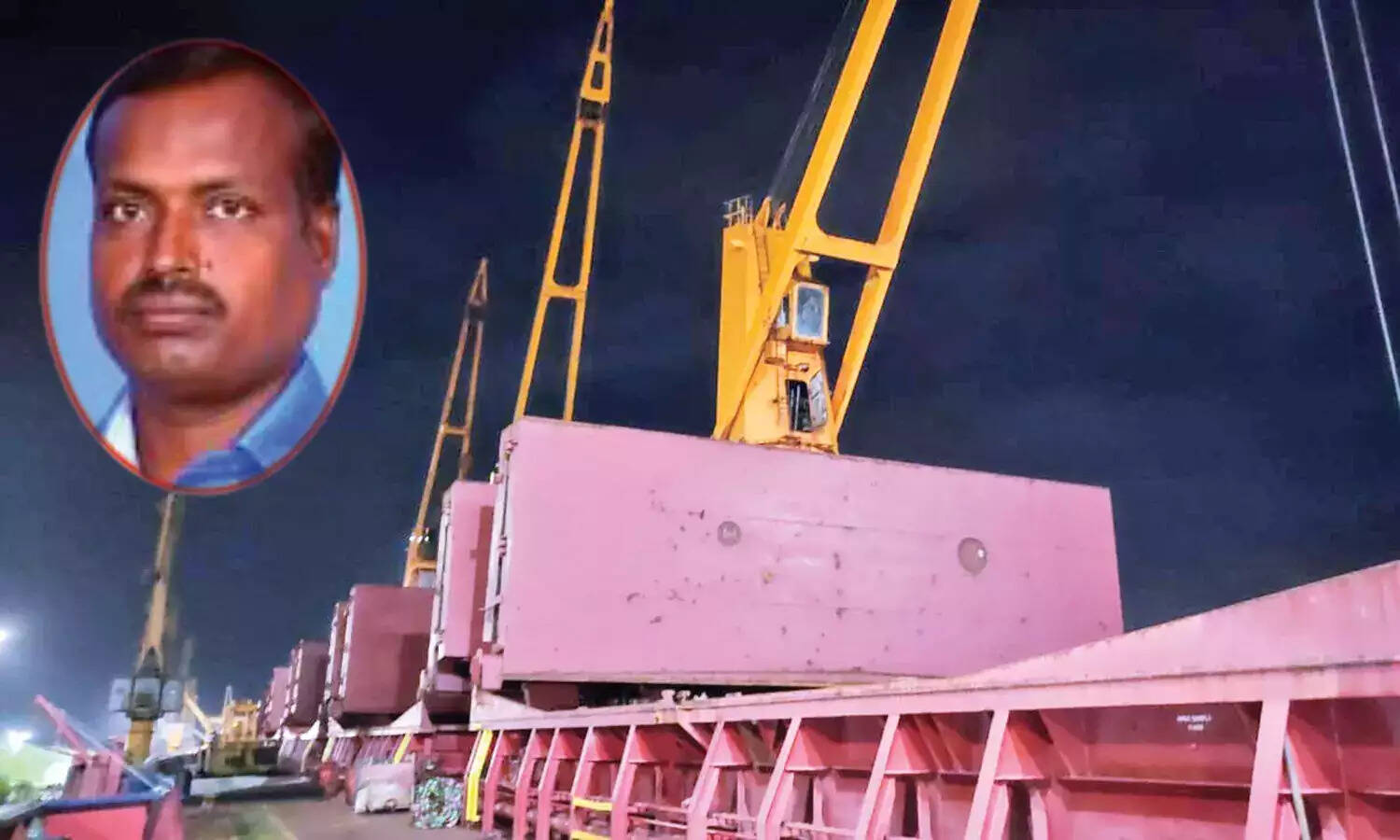 கிரேன் உடைந்து விழுந்து ஆபரேட்டர் பலி!! துறைமுகத்தில் பரபரப்பு!!