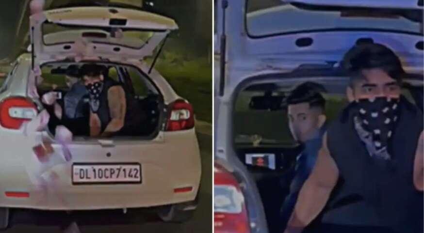 வைரல் வீடியோ!! ஓடும் காரில் இருந்து பறந்த ரூபாய் நோட்டுக்கள்!!