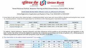 யூனியன் வங்கியில் உதவி மேலாளர் வேலை..!