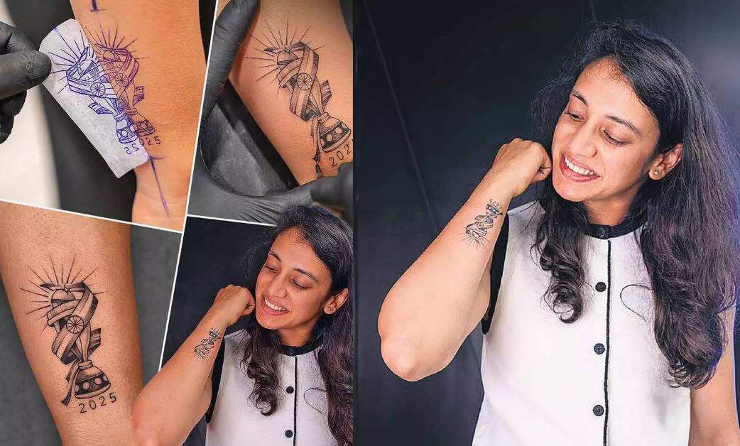 மூன்று நாளில் கல்யாணம்... கையில் உலக கோப்பை டாட்டூ... ஸ்மிருதி மந்தனாவின் நெகிழ்ச்சி செயல்!