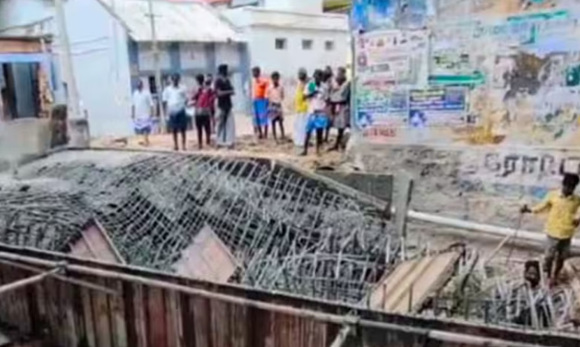 அதிர்ச்சி.... கட்டும்போதே இடிந்து விழுந்த பாலம்!!