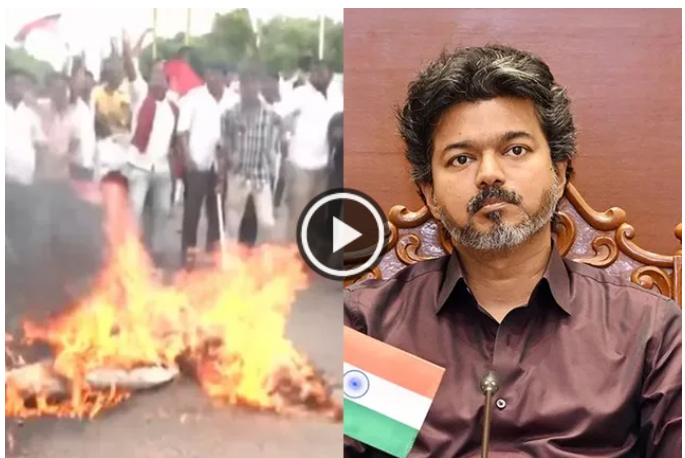 முதலமைச்சர் உருவ பொம்மையை எரித்து திமுகவினர் போராட்டம்!