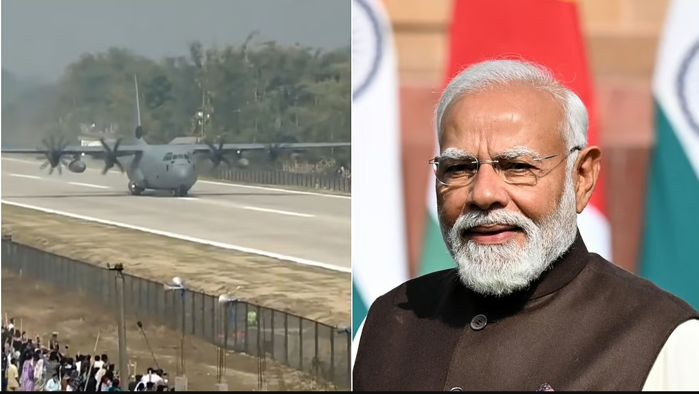 அவசர காலங்களில் விமானம் தரையிறங்கும் சாலை... மோடி திறந்து வைப்பு!