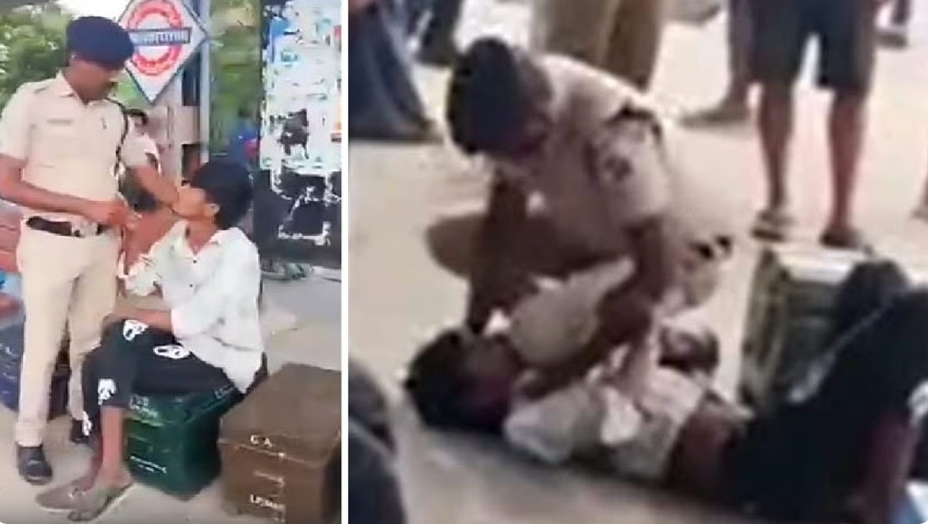 மின்சார ரயிலில் டிக்கெட் இல்லாமல் பயணம் செய்த இளைஞர்... ஆர்.பி.எஃப் காவலர் தாக்குதல் !