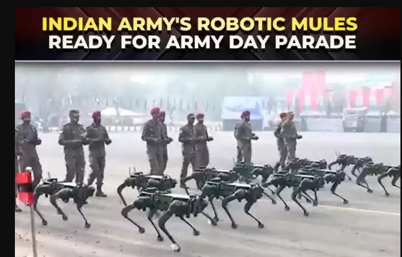செம மாஸ் வீடியோ... இந்திய ராணுவ தின விழாவில் ரோபோ நாய்கள் அணிவகுப்பு!