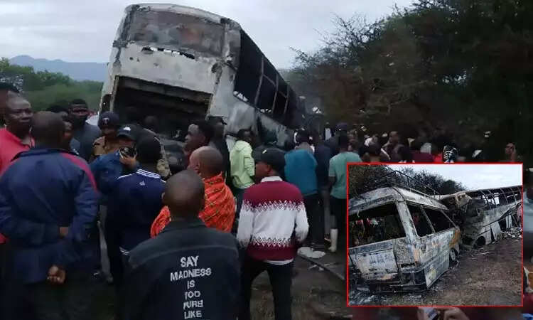 2 பேருந்துகள் நேருக்கு நேர் மோதி கோர விபத்து.... 40 பேர் பலி !