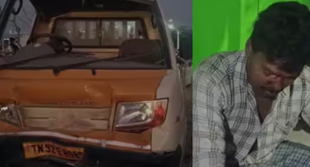 காரை திருடி விபத்தை ஏற்படுத்தி மருத்துவ உதவியாளரை தாக்கிய போதைஆசாமி!!