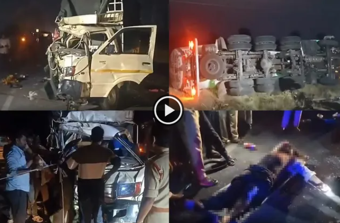 காலையிலேயே துயரம்... மந்திராலயம் அருகே கார் - லாரி மோதி 8 பேர் பலி; 12 பேர் படுகாயம்!