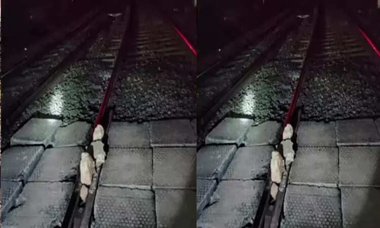 பரபரப்பு... தண்டவாளத்தில் கற்களை வைத்து ரயிலை கவிழ்க்க சதி!