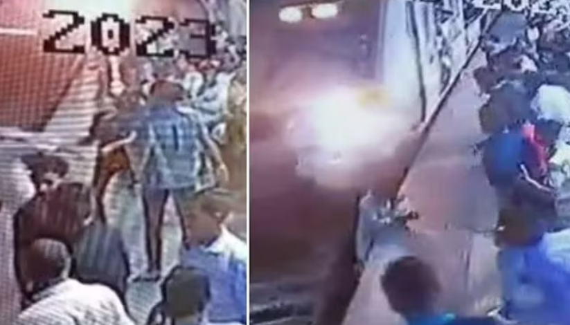 அதிர்ச்சி வீடியோ!! ரயில் தண்டவாளத்தில் தள்ளி விட்டு இளைஞர் கொலை!!