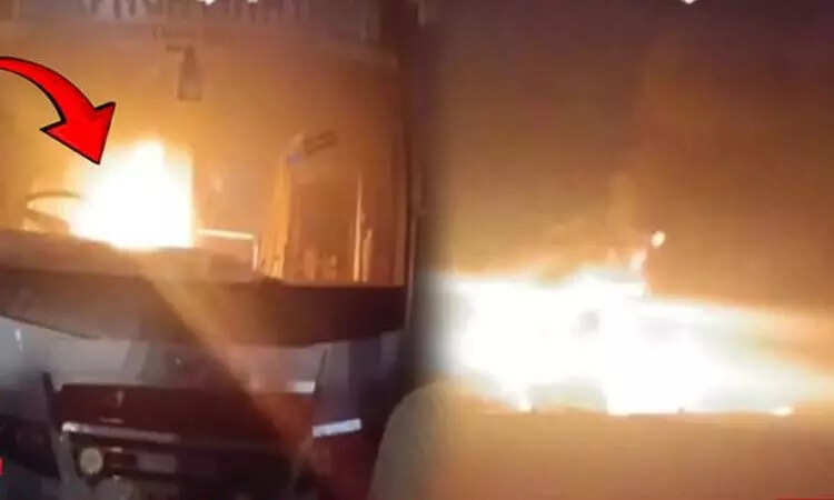 ஆம்னி சொகுசு பேருந்தில் திடீர் தீ விபத்து... நூலிழையில் உயிர் தப்பிய பயணிகள்!