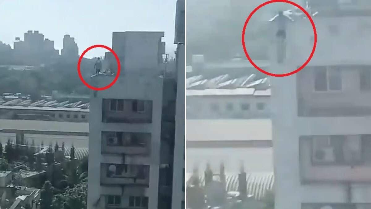 பகீர் வீடியோ...15வது மாடியிலிருந்து இளைஞர் குதித்து தற்கொலை!