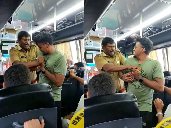 அரசு பேருந்தில் போலீஸ் அதிகாரி அத்துமீறல்! வைரலாகும் வீடியோ!