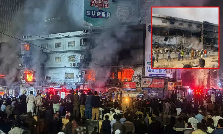 கராச்சியில் வணிக வளாக தீ விபத்து… பலி 14 ஆக உயர்வு!