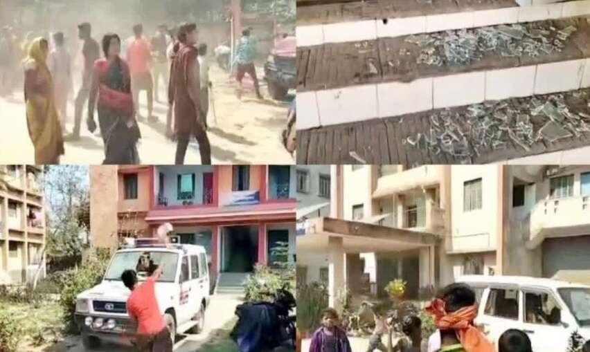 முறையாக விசாரிக்கவில்லை.. காவல் நிலையத்தை அடித்து நொறுக்கிய கிராம மக்கள் !!