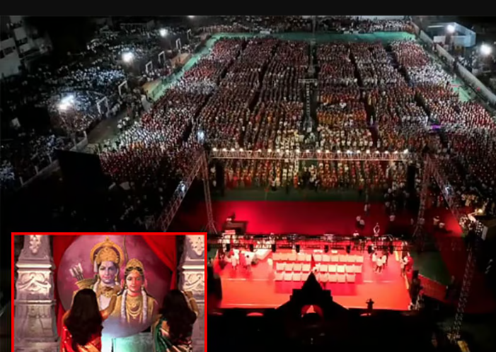 ராம நவமியில் மாஸ் ... ஒரே நேரத்தில் 4,900 பேர் மகா ஆரத்தி எடுத்து கின்னஸ் சாதனை !