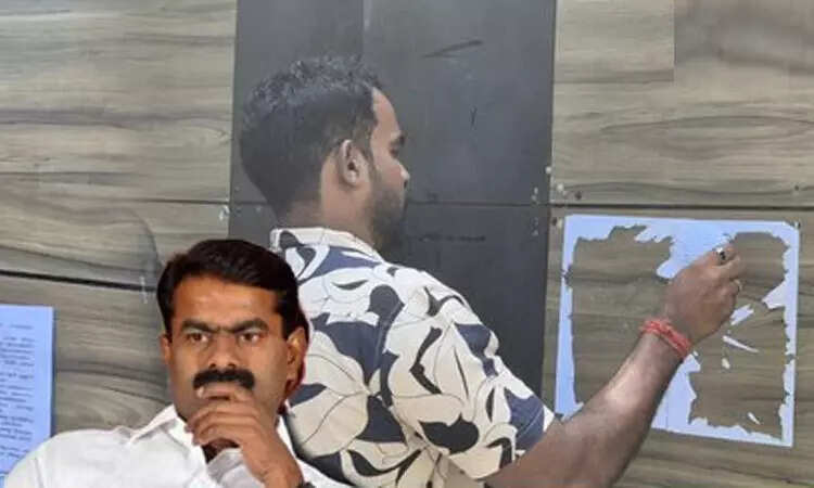 சீமான் வீட்டில் ஒட்டப்பட்ட சம்மனை கிழித்து எறிந்த நாதக நிர்வாகி!