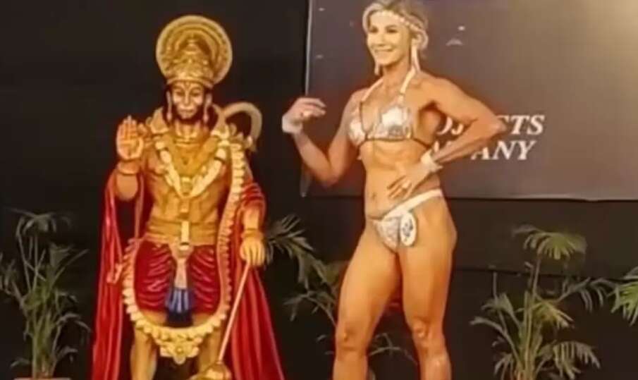 அச்சச்சோ... அரைகுறை ஆடைகளுடன் அனுமன் சிலை முன்பு அழகிகள்! பாஜக செஞ்ச வேலையா இது?!