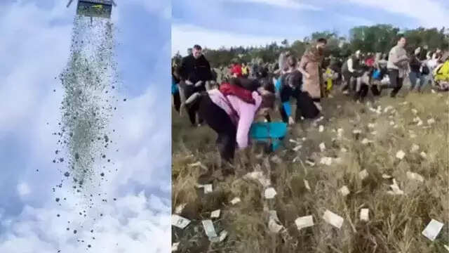 ரூ10 லட்சம் பணமழை.... போட்டி போட்டு அள்ளிச் சென்ற பொதுமக்கள்... வைரல் வீடியோ!!