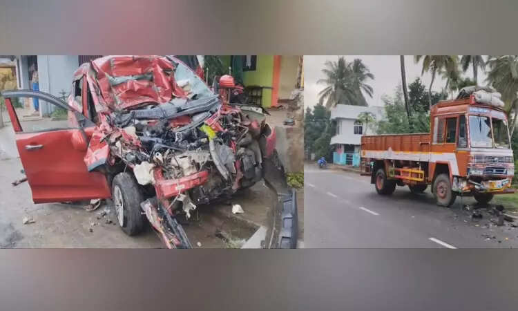 பெரும் சோகம்... கார் லாரியுடன் நேருக்கு நேர் மோதி தம்பதி உயிரிழப்பு!