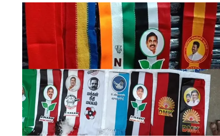 திருப்பூரில் பரபர ... கட்சி வேட்டி, துண்டு ஆர்டர்கள் குவியல்!