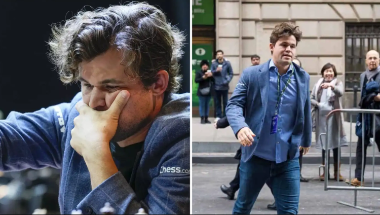 அதிர்ச்சி... ஜீன்ஸ் பேண்ட் அணிந்ததால் சாம்பியன்ஷிப் போட்டியிலிருந்து கார்ல்சென் நீக்கம்... 200 டாலர்கள் அபராதம்!