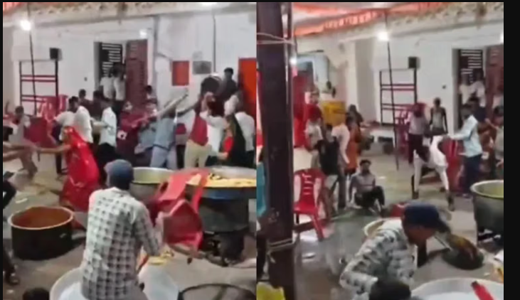 புகைப்படம் எடுப்பதில் மோதல்... திருமண வரவேற்பில் பறந்த மேஜை, நாற்காலிகள் !