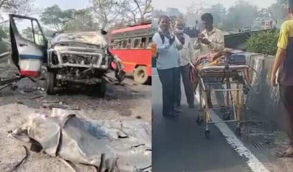 திடீரென வெடித்து சுக்குநூறான ஆம்புலன்ஸ்.. 74 வயது நோயாளி பரிதாப பலி..!!