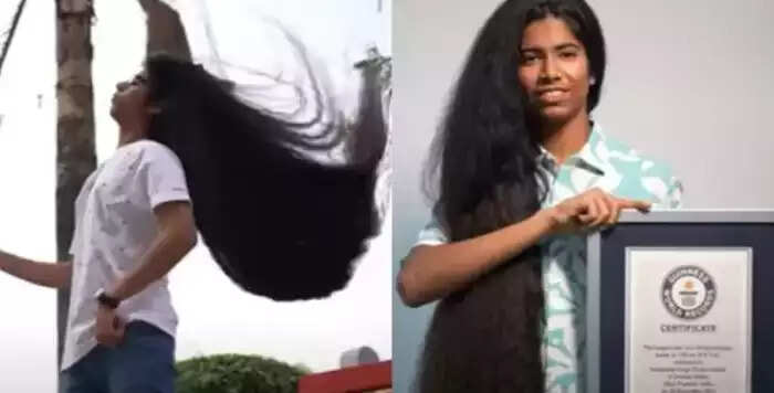 கின்னஸ் சாதனை... மிக நீளமான தலைமுடியுடன் சிறுவன் அசத்தல்!!