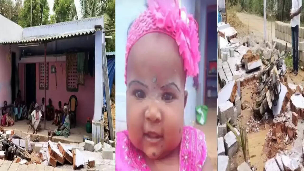 வீட்டிற்குள்ளேயே சோகம்... சுற்றுசுவர் இடிந்து விழுந்ததில் 18 மாத குழந்தை பலி..!
