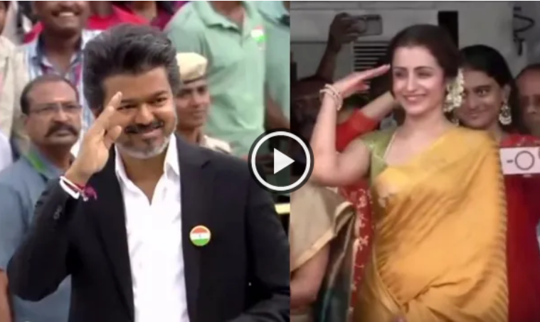 சுதந்திர தின விழாவில் முதல்வர் விஜய்க்கு த்ரிஷா சல்யூட்!