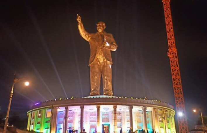125 அடி பிரம்..மாண்ட அம்பேத்கர் சிலை..!! முதல்வர் திறந்து வைப்பு!!