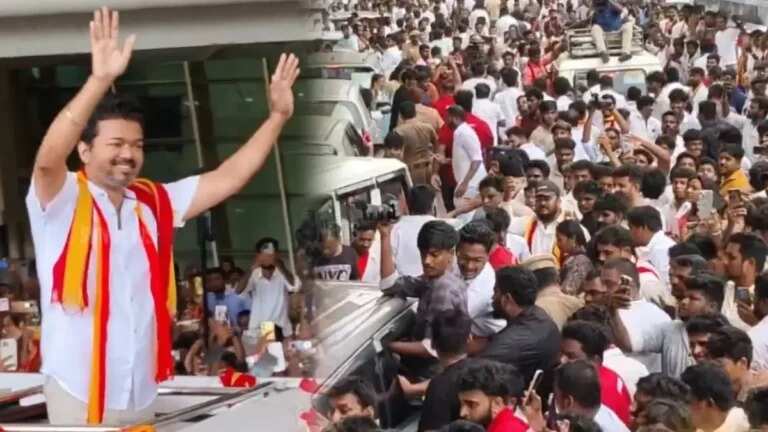 தவெக தலைவர் விஜய் கோவை வருகை... ரசிகர்களால் பிதுங்கும் ஏர்போர்ட்!