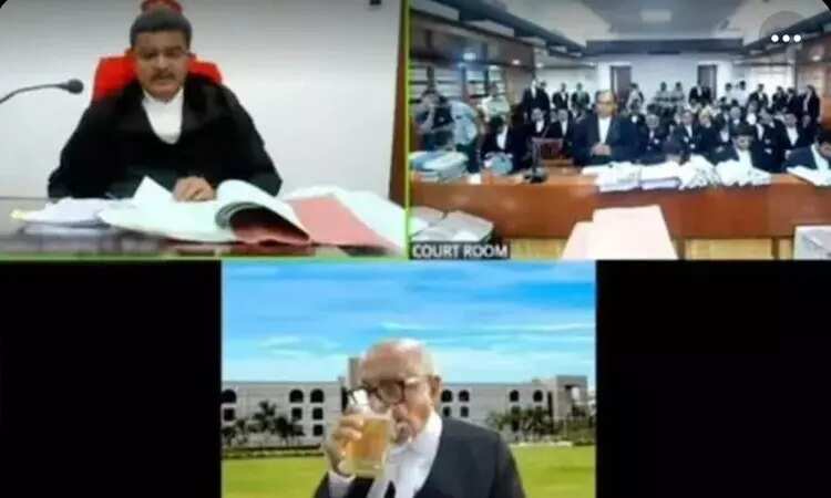 பீர் குடித்தபடியே வழக்கில் வாதாடிய வழக்கறிஞர்... ஆன்லைன் பரிதாபங்கள்!