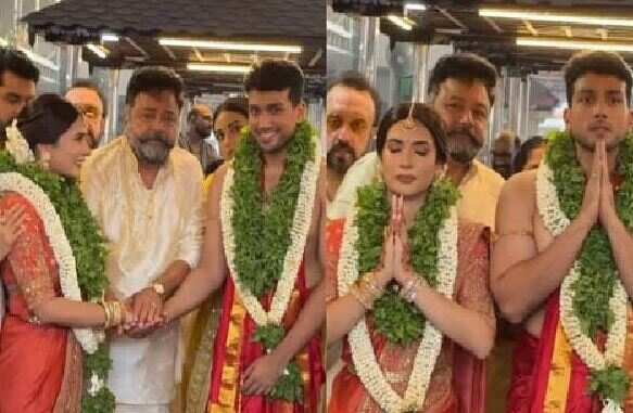 குருவாயூர் கோவிலில் கோலாகலமாக நடந்த காளிதாஸ் ஜெயராம் திருமணம்.. போட்டோஸ் வைரல்!