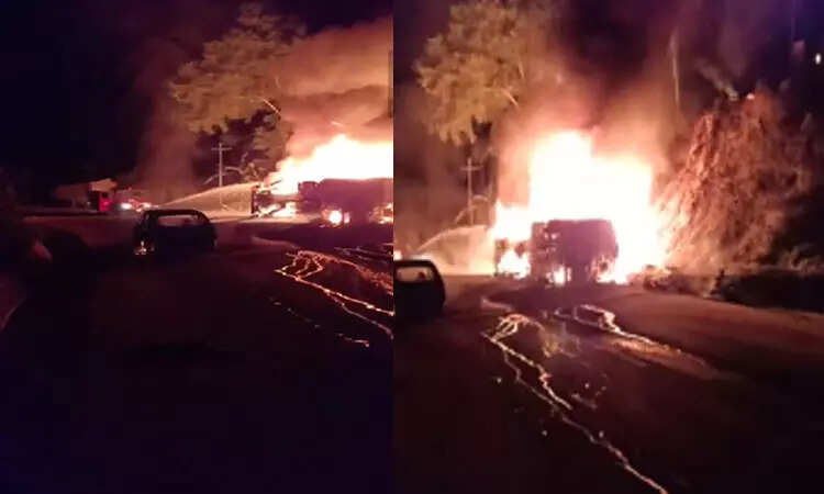 சோகம்.. விபத்தில் சிக்கிய லாரி! பெட்ரோலை சேகரித்த 11 பேர் தீ விபத்தில் பலி!