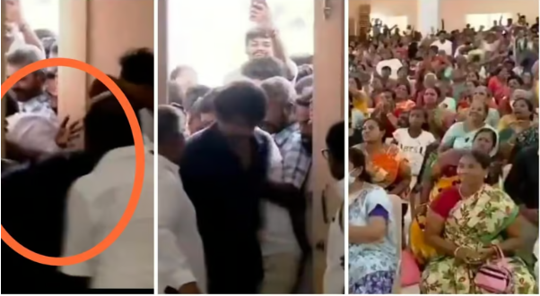 நெல்லையில் பரபரப்பு... தடுக்கி விழுந்த விஜய்... வைரலாகும் வீடியோ!