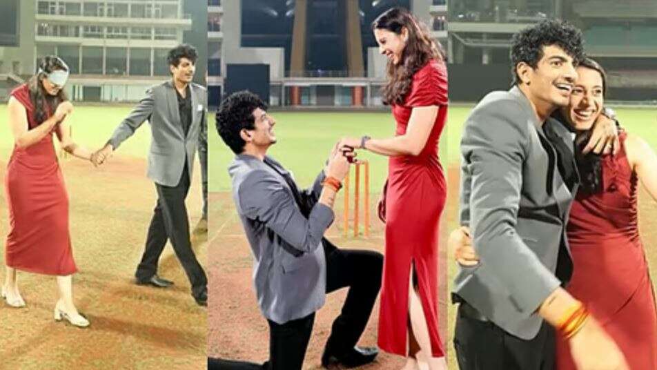 நாளை திருமணம்... ஸ்மிருதி மந்தனாவுக்கு கிரிக்கெட் மைதானத்தில் ப்ரொபோஸ் செய்த காதலன்... வைரலாகும் வீடியோ!