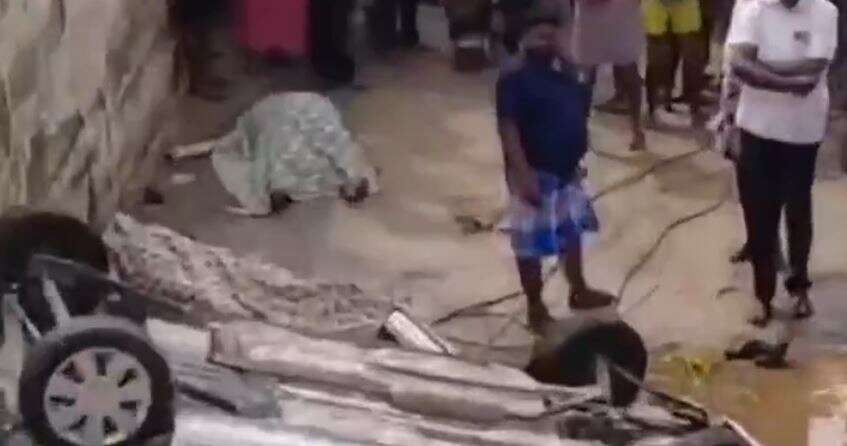 உஷார்... ஆழம் தெரியாமல் காரை செலுத்தியதால் ரயில்வே தரைப்பால மழைநீரில் கார் மூழ்கி தம்பதி பலி!