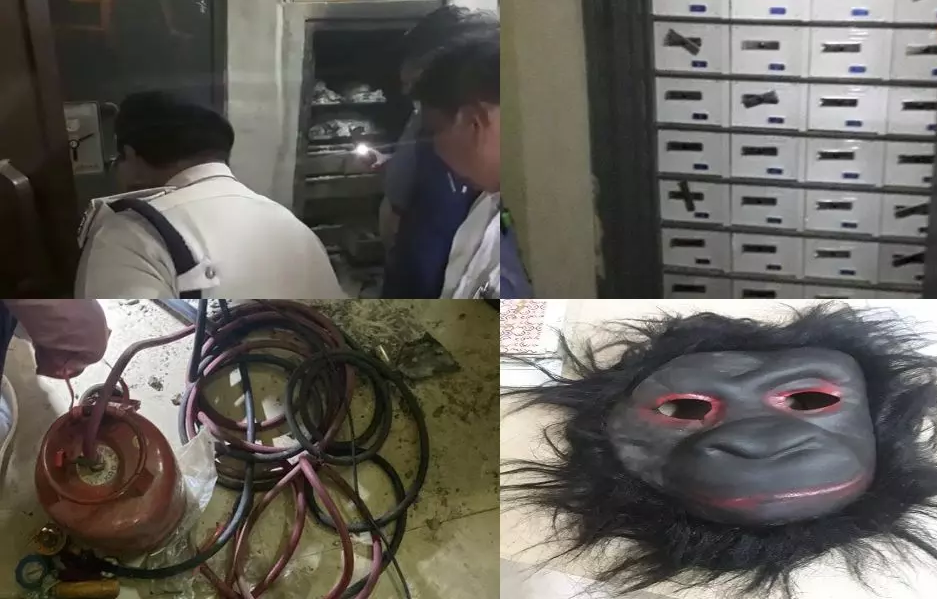 ரூ.7 லட்சம் தீயில் கருகி நாசம்! 8.3 கிலோ தங்கம் கொள்ளை! வங்கி லாக்கரை உடைத்து கொள்ளையர்கள் அட்டூழியம்!