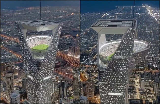 செளதி அரேபியாவில் 350 மீட்டர் உயரத்தில் உலகின் மிக உயரமான கால்பந்துத் திடல்!