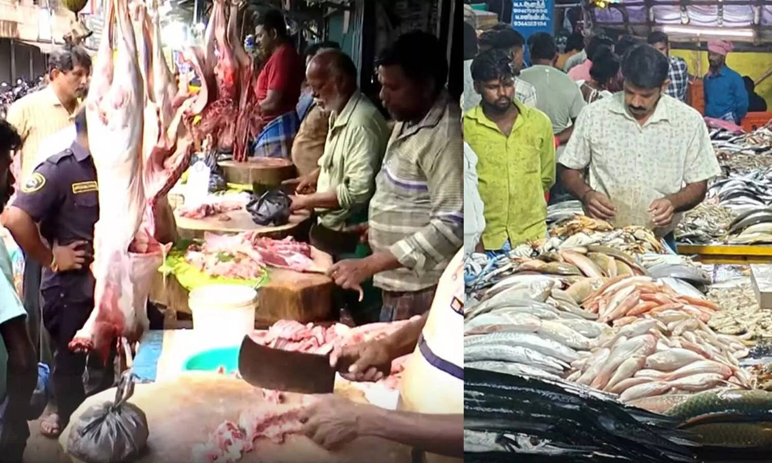 தீபாவளி கொண்டாட்டம்... இறைச்சி கடைகளில் குவிந்த மக்கள்!