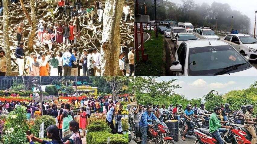 தொடர்விடுமுறை... தமிழக மலைபிரதேசங்களிலும், நீர்வீழ்ச்சிகளிலும் குவியும் சுற்றுலா பயணிகள்!