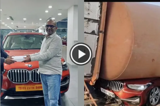 BMW கார் மீது கவிழ்ந்த லாரி.. நிமிஷத்துல பறிபோன உயில்: சுங்கச்சாவடியில் நிகழ்ந்த கோர விபத்து!